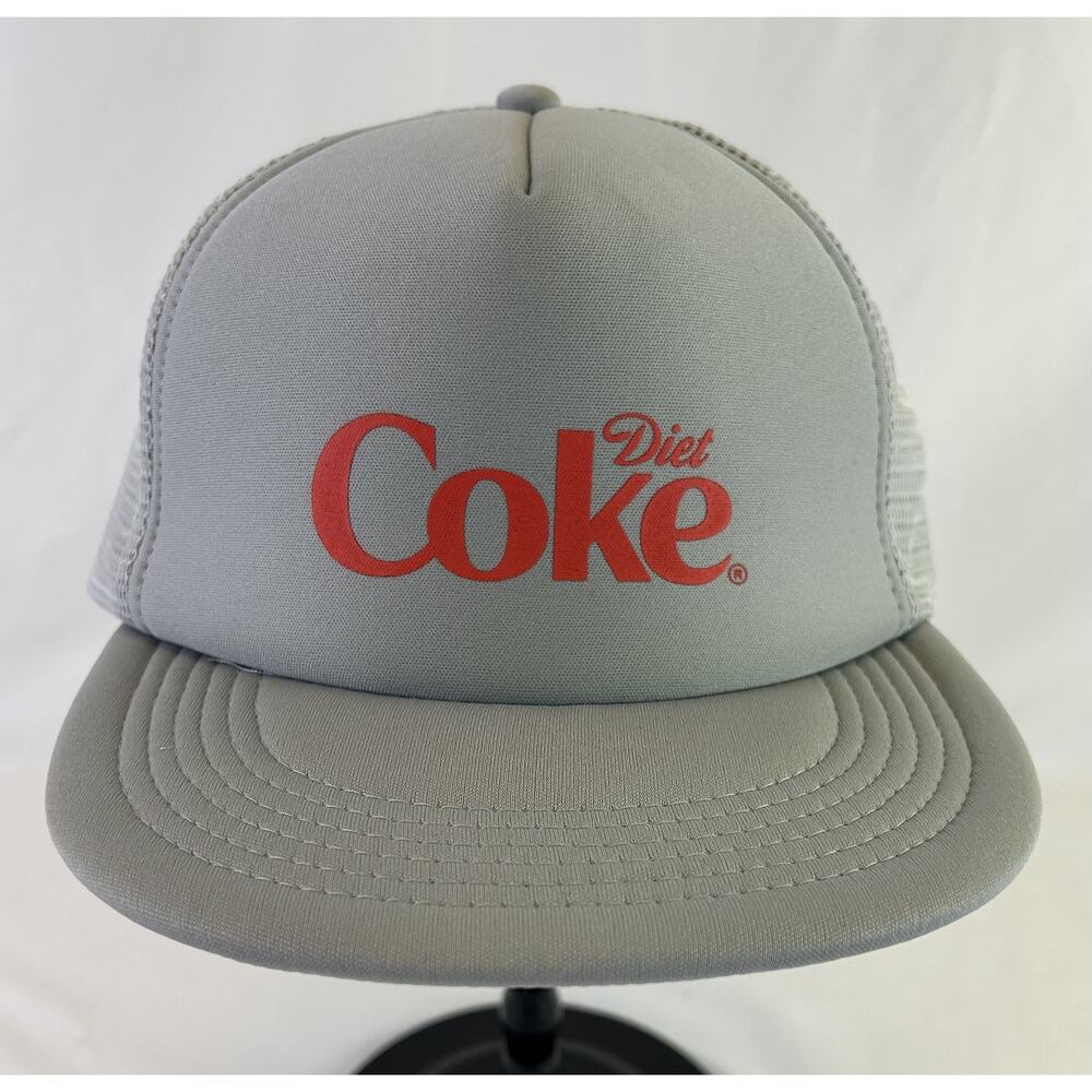 Diet Coke Gray Trucker Hat Snapback Mesh Baseball Cap Coca-Cola